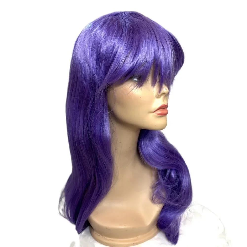 Pony Express 24” Long Purple Straight Wig w/ Bangs New Old Stock Y2K